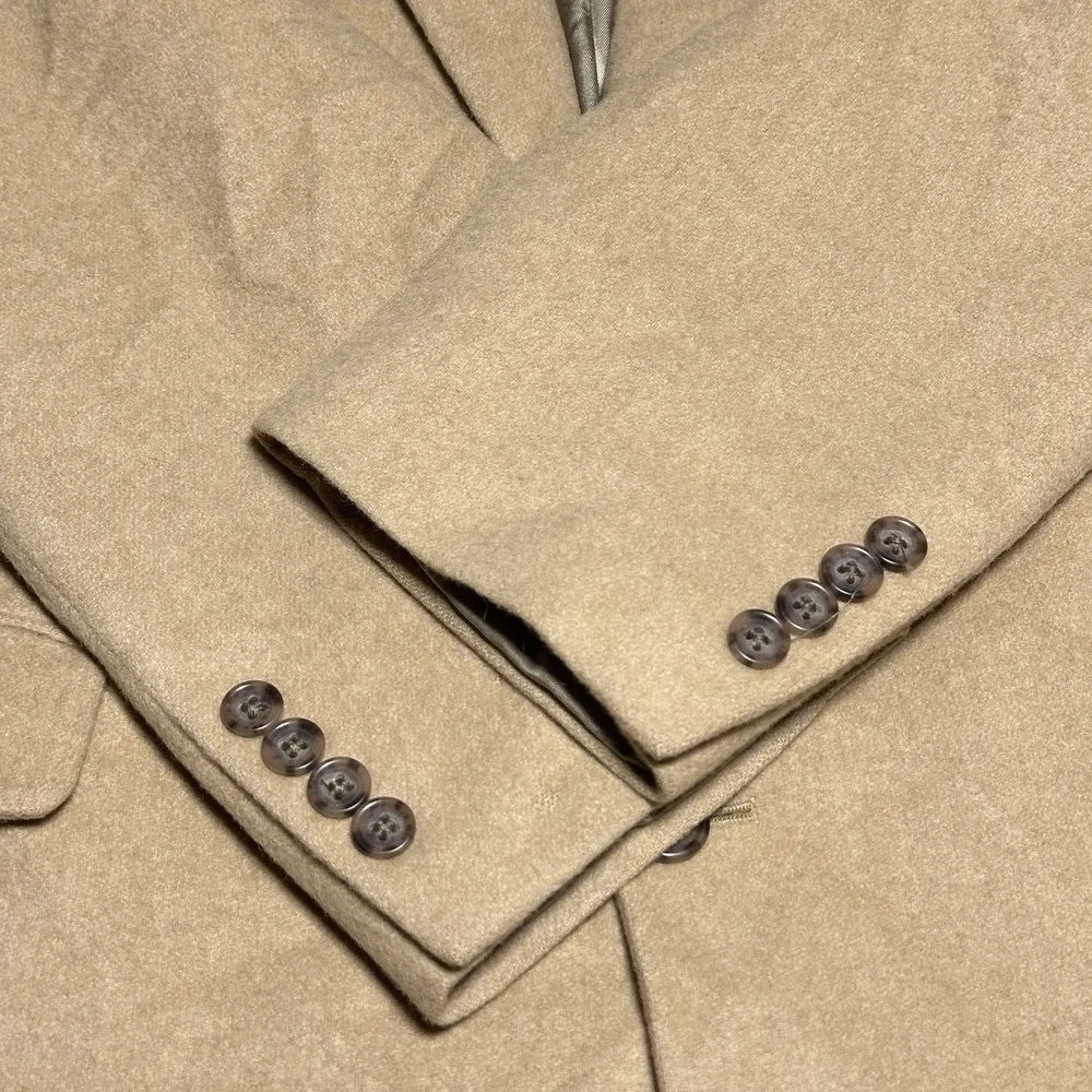 Jos A‎ Bank Blazer Mens 44L Tan 100% Camel Hair Two Button Sports Coat Jacket